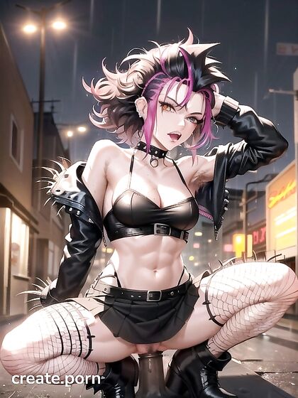 Horny Hairy Chick with Mohawk and Nose Ring in Wild Hentai Action