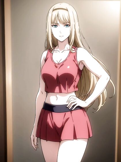 Cheerleader in Red Outfit Gets Intimate with Detailed Face Hentai Pleasure