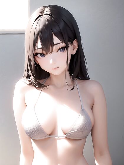 Bikini Clad Beauty with Bare Shoulders Seduces in Bedroom Hentai Action