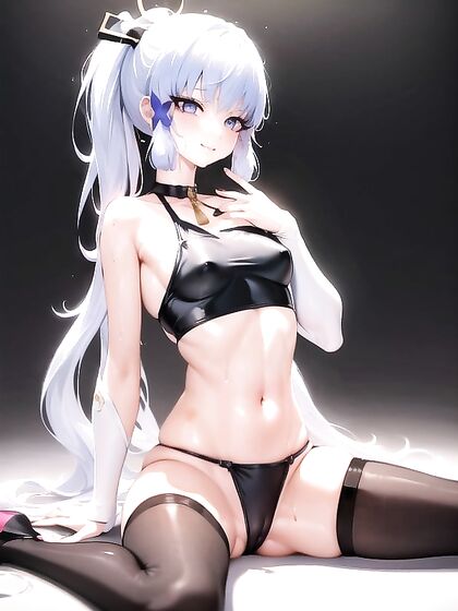 Girl 18+ with Wavy Ombre Hair Gets Seductive in Film Grain Mascara Hentai Action