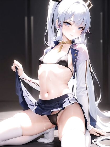 Lifted Skirt and Spread Legs Lead to Explosive Cum Sessions in hentai