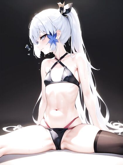 Girl 18+ with Wavy Ombre Hair Spreads Her Deformed Legs in Erotic Hentai Scene