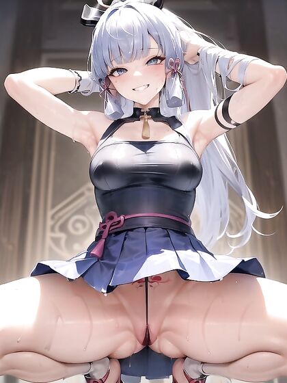 Beautiful Gothic Babe with Blue Thong and Tattoos in Seductive Hentai Action