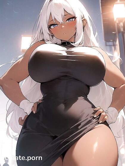 Black-Skinned Beauty with Massive Tits in Seductive Hentai Action
