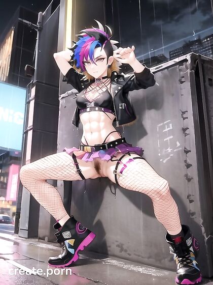 Fingerless Gloves and Full Body hentai Action in a Dark Alleyway