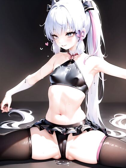 Deformed Legs and Hairpins on a Pastel Background in Seductive Hentai Action
