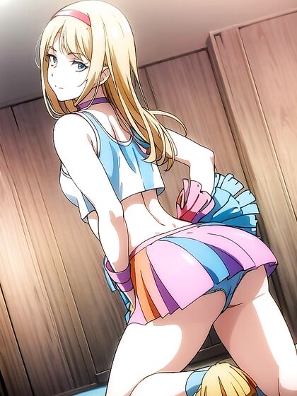 Cheerleading Rainbow Uniform in Wild Hentai Action