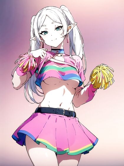 Cheerful Rainbow Cheerleader Outfit Twists into Erotic hentai Pleasure