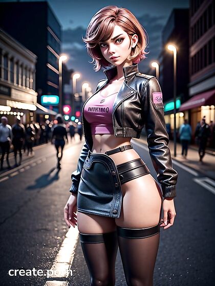 Short-Haired Cutie in Pink Outfit Takes On Steamy Hentai Action