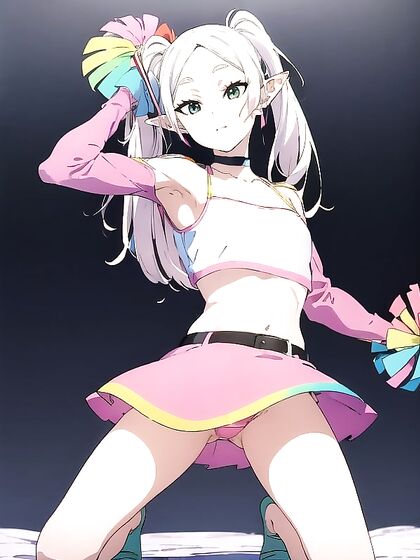 Cheerful Rainbow Cheerleader Outfit Twists into Hot Hentai Action