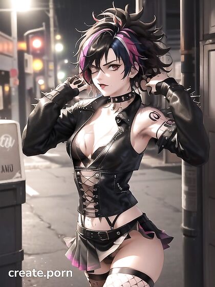 Mini Skirt and Neon Lights: A Busty Hentai Adventure with Detailed Pubic Hair