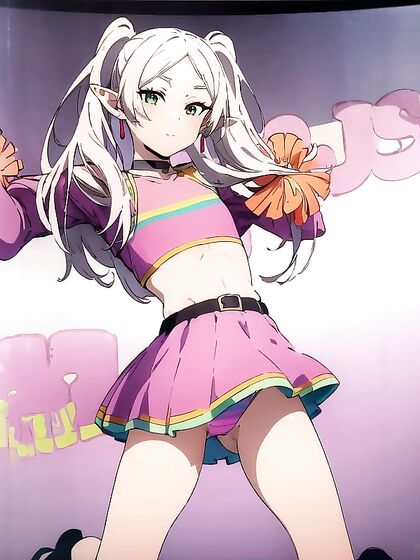 Cheerful Rainbow Cheerleader Shows Off Her Moves in Hot Hentai Action