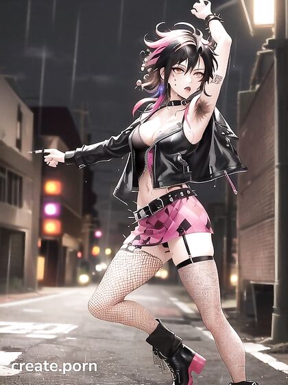 Punk Rock Chick Gets Wild in Dumpster Full-Body Hentai Action