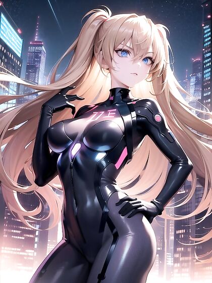 Neon Cityscape Vibrates with Futuristic Skyscrapers and Holographic hentai Action