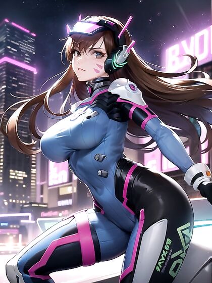Neon-City Vixen Pleasures Herself Amidst Futuristic Skyscrapers and Robotic Desires