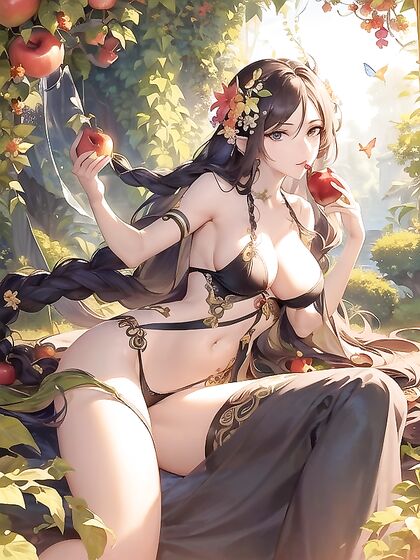 Lush Garden Seduction: Flower-Crowned Beauty with Vine-Like Hair Tempts You in HentaiActionCode