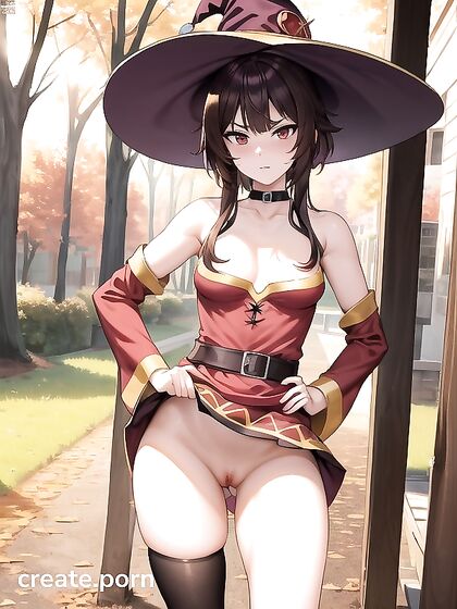Plum's Exposed Pussy and-hard Nipples Tease Amidst Brown Horse Hentai Action