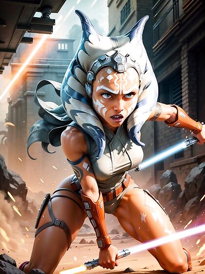Ahsoka Tano's Acrobatic Combat in Star Wars: Dual Lightsaber Action hentai
