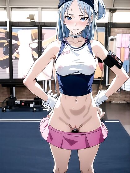 Cheerleader in White Uniform Takes On Intense Hentai Action
