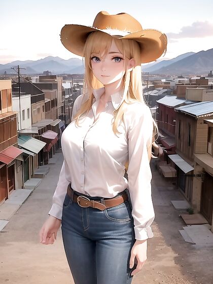 Confidently Standing Outside a Saloon, Partially Unbuttoned with Chestnut Horse Hentai Sex Scenes