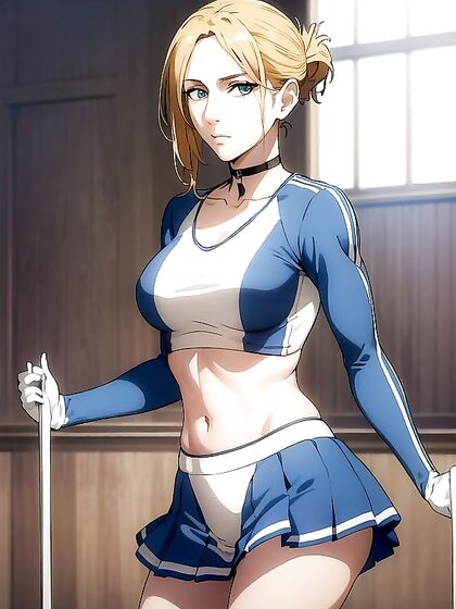 Cheerleader in Blue Uniform Seduces in steamy Hentai Action