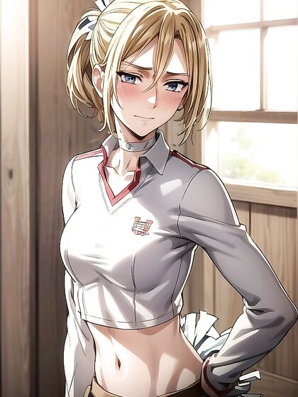 Cheerleader in White Uniform Takes On Intense Hentai Action