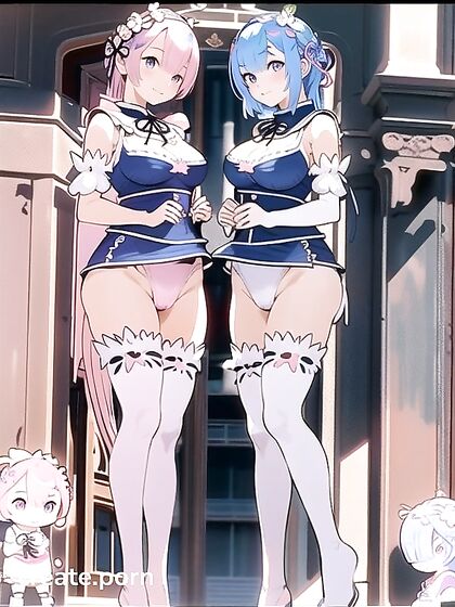 Rem and Ram from Re:Zero Seduce the Camera in Sultry Pink and Blue Hairstyles