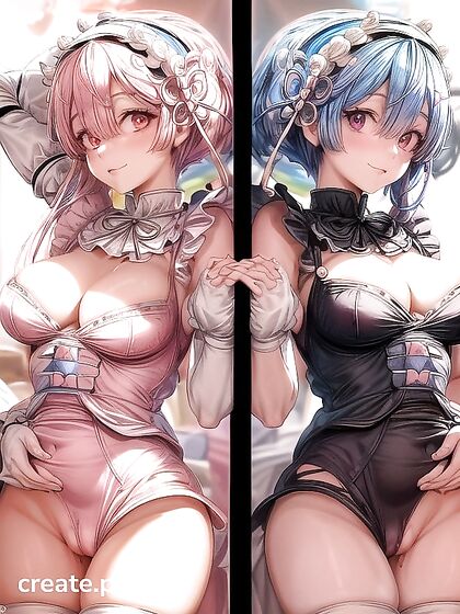 Rem and Ram Twins Seduce in Tiny 18+ Maid Outfits for Steamy NSFW hentai Action