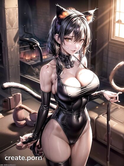 Fiery Cat Ears and Tails With Glowing Orange Eyes in Steamy Hentai Action
