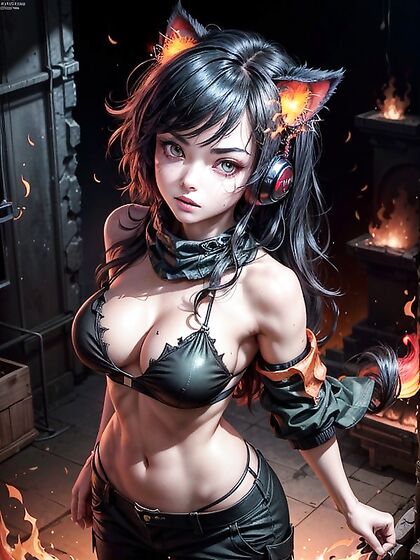 Huge Fireballs Explode in a Dark, Burned-Out City Anime Hentai Action