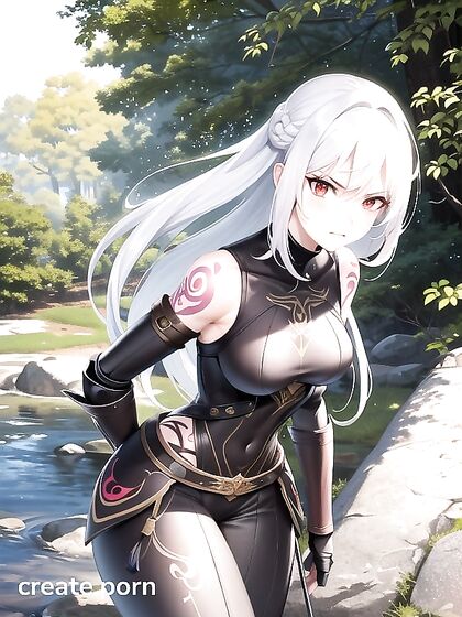 Sword-Wielding Warrior in Chest Armor Unleashed in Intense Hentai Action