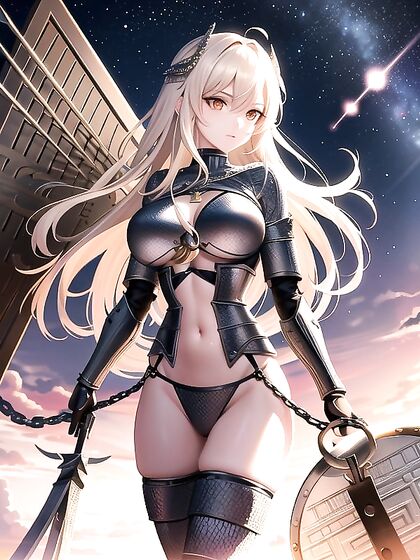 WingedHelmet Goddess in High-Res Chainmail Bikini and Celestial Motifs Hentai Pleasure