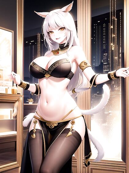Miqo'te Belly Dancer Seduces in Sensual Hentai Action
