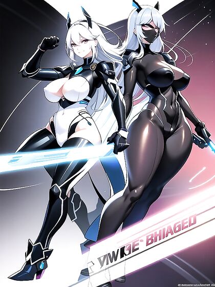 Futuristic Warrior Waifu in Sleek Armor with Glowing Edges Full Body Hentai Pleasure