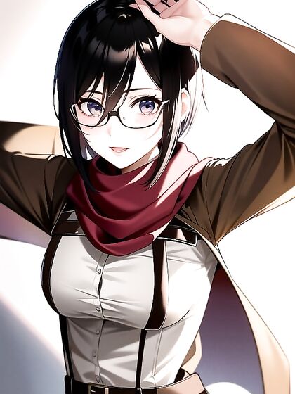 Vintage Military Glasses Top Her Head, Natural Makeup Enhances Strong Gaze in Ambient Light Hentai