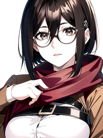 Vintage Military Glasses Perched atop Her Freckled Nose in Seductive Hentai Action