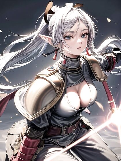 Fighting Pose with Determined Expression in Bikini Armor Hentai Action