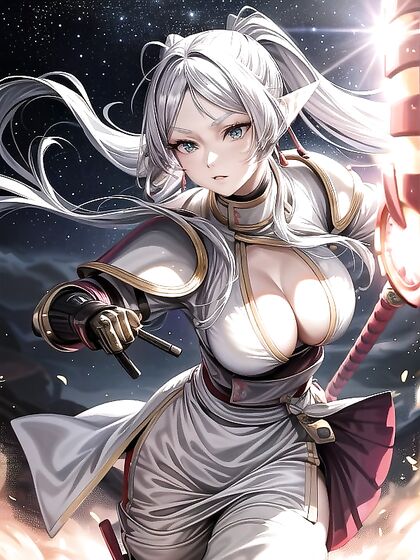 Bikini Armor Battle Pose with Sultry Lens Flares in Steamy Hentai Action