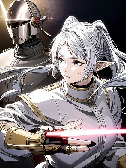 Fighting Pose with Determined Gaze in Sparkling hentai Action