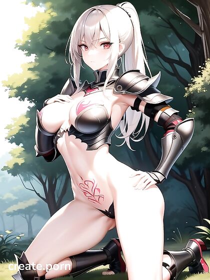 Armored Warrior Seduced by Sword and Shield in Intense Hentai Action