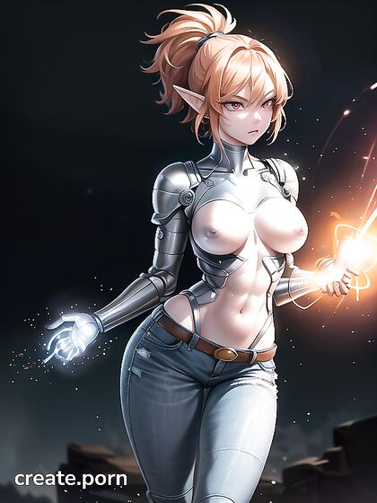 Electric Overload: Tiny 18+ Blue Lights Float Up in Intense Hentai Action