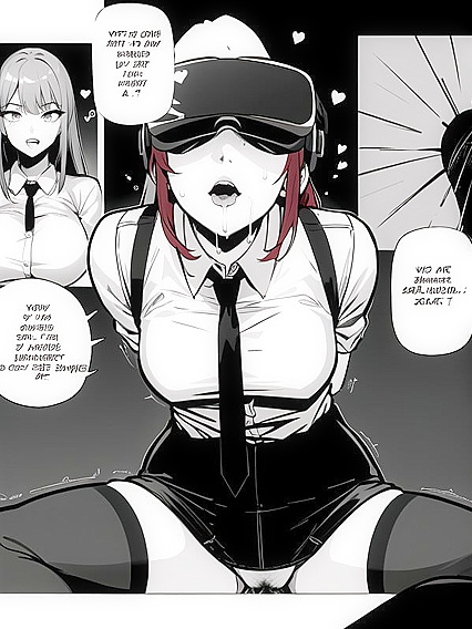 Heart-Eyed Beauty with ExtraLimbs Seduces inChair Hentai AI Image