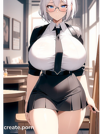 Gigantic Breasts and Prominent Nipples in White-Haired Hentai Fantasy
