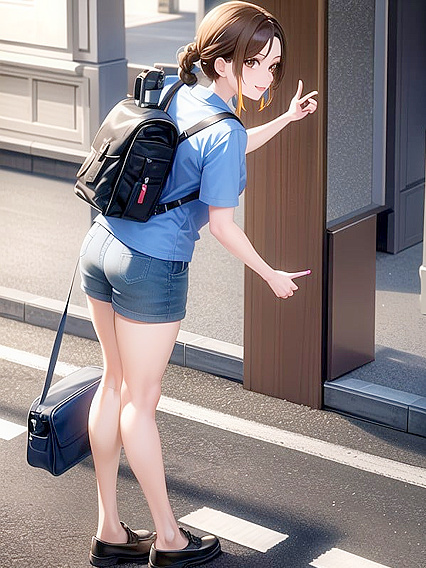 From Behind Basecap Shows Off Peace Sign in Steamy Hentai Action