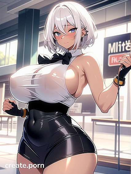 Dark-Skinned Beauty with Massive Tits in Juicy Hentai Action