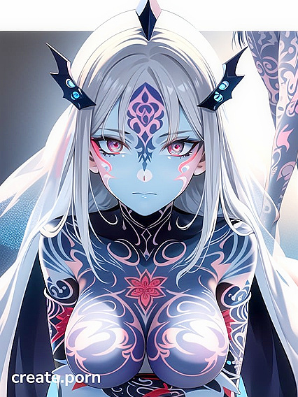 Glowing Eyes and Ethereal White Robes Highlight Perfect Anatomy in Sensual Hentai