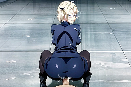 Expressive Eyes and Exposed Mons Pubis in Crouching Pose Hentai Pleasure