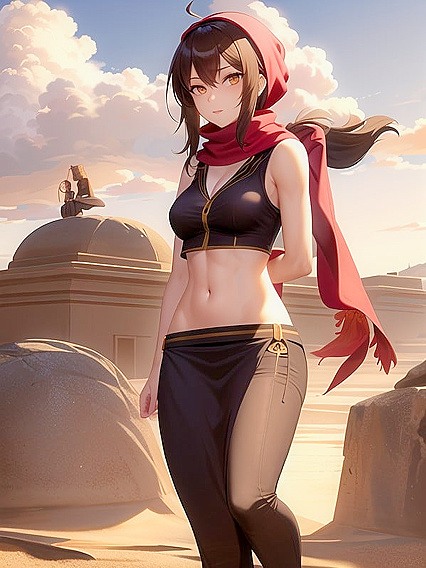Treasure Hunter with Windswept Hair Enjoys Intense Waists-Up Hentai Pleasures