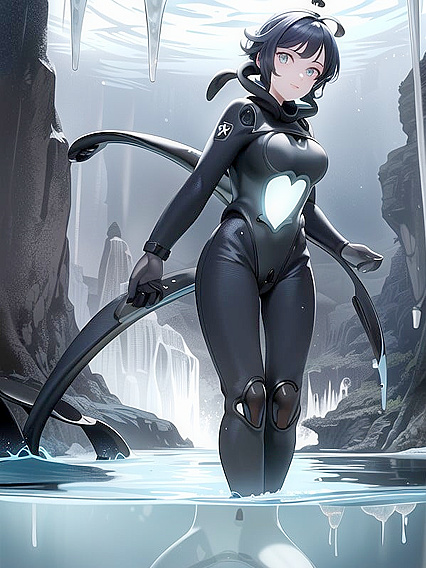 Sexy Spelunker with Headlamp and Rope Slinging Shoulder-to-Shoulder Hentai Action