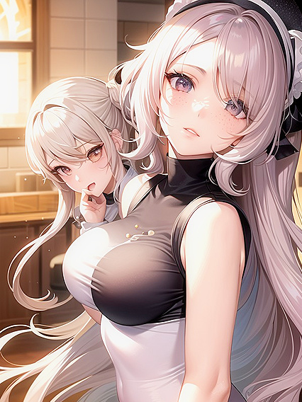 Retro Chic: playful hairpins and oversized sunglasses add flair to classic hentai vibes